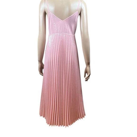 Zara Woman Pink Sequin Pleated Midi Dress Size S (043) - Picture 7 of 12